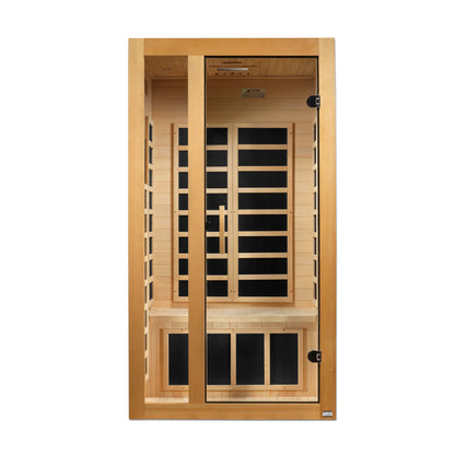Front view 3 of the Dynamic Gracia Elite 1-2-Person Ultra Low EMF FAR Infrared Sauna (DYN-6119-01 Elite) – ultra low EMF infrared sauna