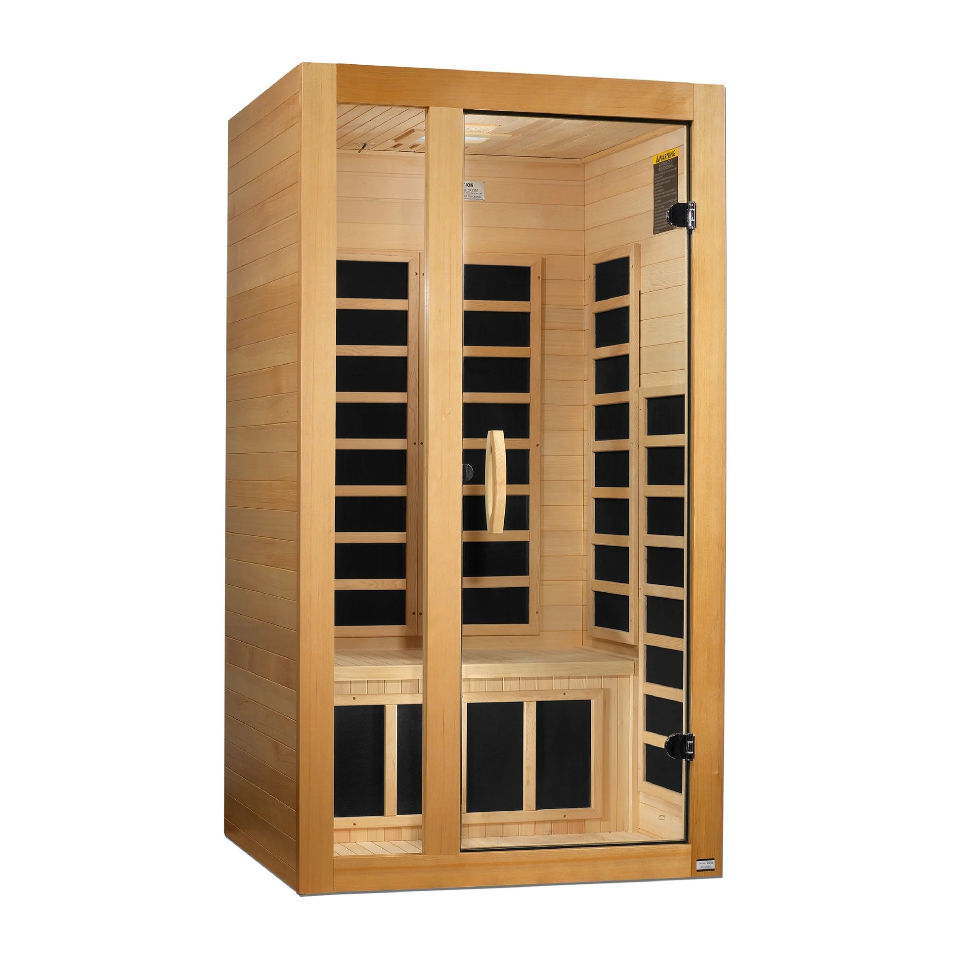 Front view of the Dynamic Gracia Elite 1-2-Person Ultra Low EMF FAR Infrared Sauna (DYN-6119-01 Elite) – ultra low EMF infrared sauna