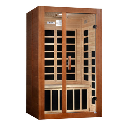 Front view 2 of the Dynamic Santiago Elite 2-Person Ultra Low EMF FAR Infrared Sauna (DYN-6209-02 Elite) – ultra low EMF infrared sauna