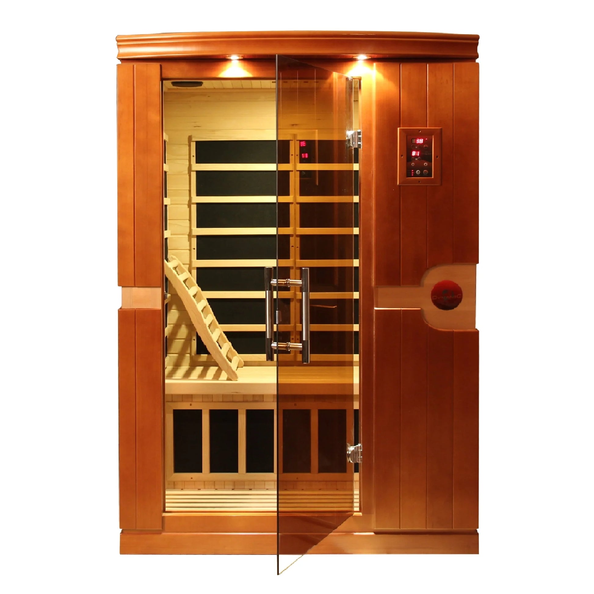 Front view of the Dynamic Venice Elite 2-Person Ultra Low EMF FAR Infrared Sauna (DYN-6210-01 Elite) — infrared sauna