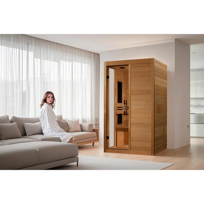 Front view 4 of the Dynamic Lucca Elite 2-Person Ultra Low EMF FAR Infrared Sauna (DYN-6215-05 Elite) – ultra low EMF infrared sauna