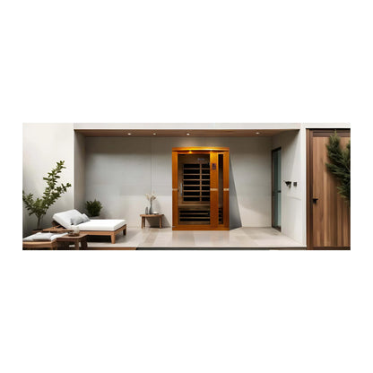 Front view 17 of the Dynamic Vittoria Elite 2-Person Ultra Low EMF FAR Infrared Sauna (DYN-6220-01 Elite) – ultra low EMF infrared sauna