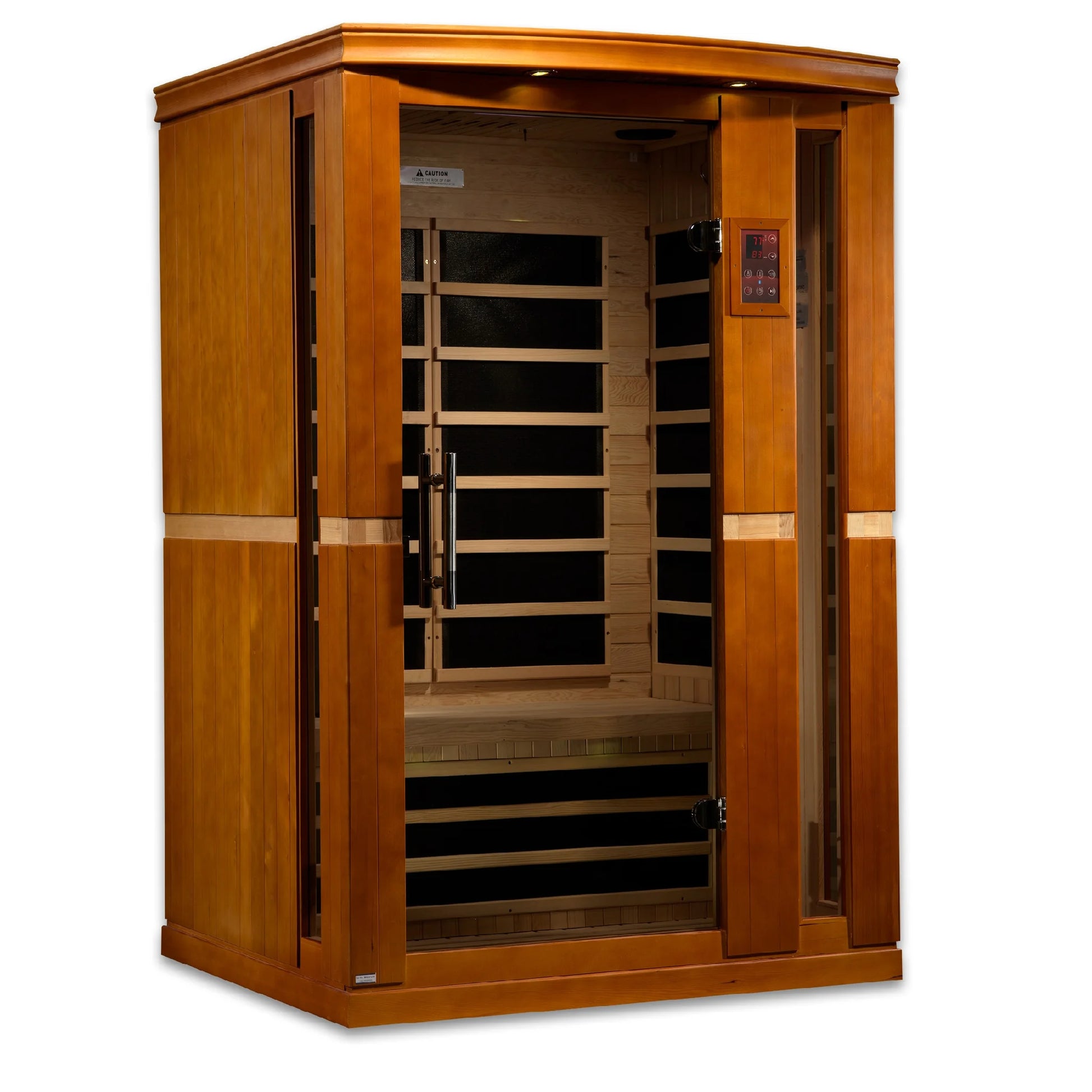 Front view of the Dynamic Vittoria Elite 2-Person Ultra Low EMF FAR Infrared Sauna (DYN-6220-01 Elite) – ultra low EMF infrared sauna