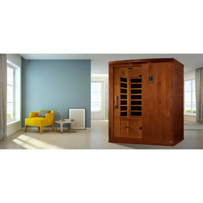 Front view on white background 2 of the Dynamic Madrid Elite 3-Person Ultra Low EMF FAR Infrared Sauna (DYN-6310-04 Elite) – ultra low EMF infrared sauna