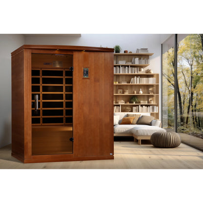 Front view on white background 3 of the Dynamic Madrid Elite 3-Person Ultra Low EMF FAR Infrared Sauna (DYN-6310-04 Elite) – ultra low EMF infrared sauna