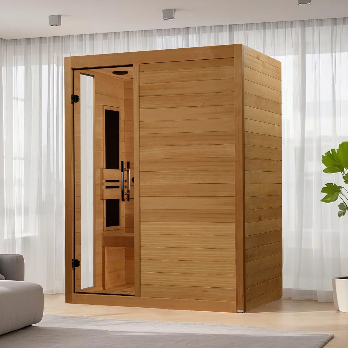 Dynamic Toscana Elite 3-Person Ultra Low EMF FAR Infrared Sauna | Canadian Hemlock
