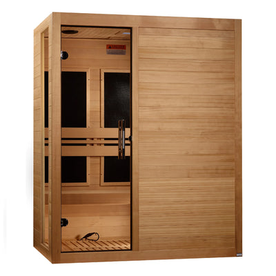 Dynamic Toscana Elite 3-Person Ultra Low EMF FAR Infrared Sauna | Canadian Hemlock