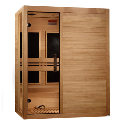 Front view of the Dynamic Toscana Elite 3-Person Ultra Low EMF FAR Infrared Sauna (DYN-6315-05 Elite) – ultra low EMF infrared sauna