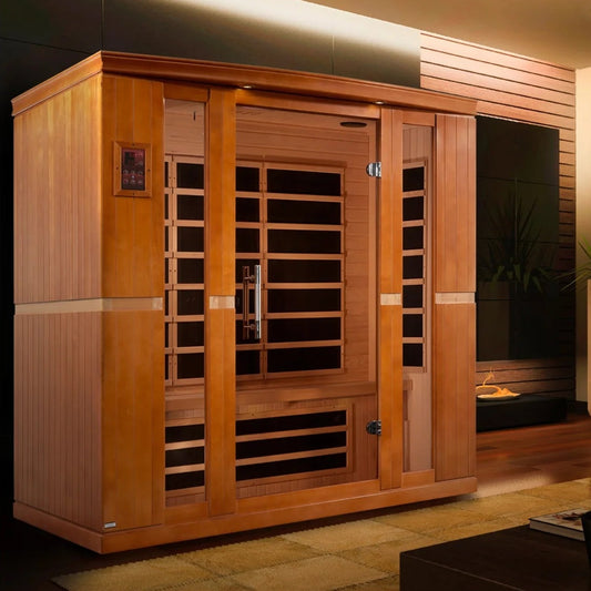Front view on white background 5 of the Dynamic Bergamo Elite 4-Person Ultra Low EMF FAR Infrared Sauna (DYN-6440-01 Elite) – ultra low EMF infrared sauna