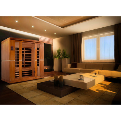 Front view on white background 7 of the Dynamic Bergamo Elite 4-Person Ultra Low EMF FAR Infrared Sauna (DYN-6440-01 Elite) – ultra low EMF infrared sauna