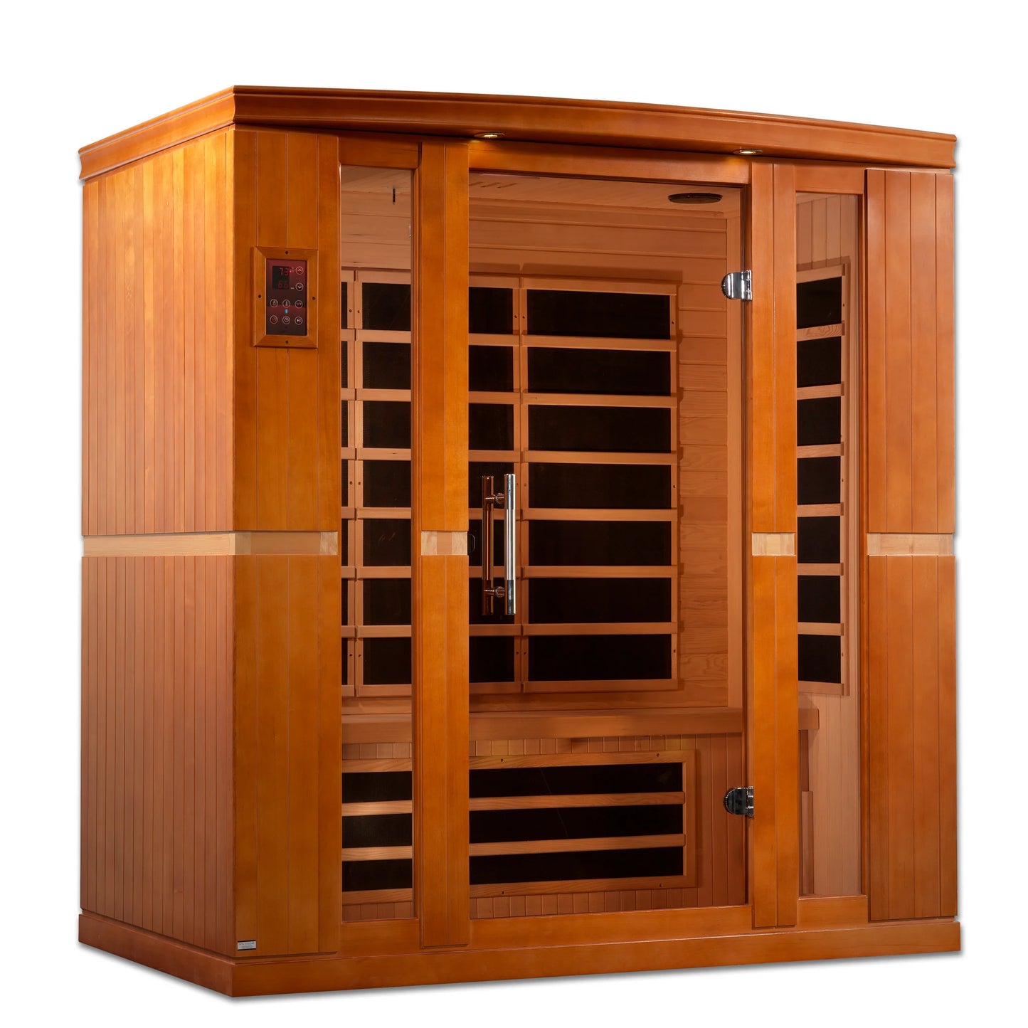 Front view of the Dynamic Bergamo Elite 4-Person Ultra Low EMF FAR Infrared Sauna (DYN-6440-01 Elite) – ultra low EMF infrared sauna
