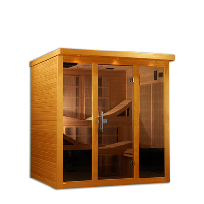 Front view 2 of the Dynamic Monaco Elite 6-Person Ultra Low EMF FAR Infrared Sauna (DYN-6996-01 Elite) – ultra low EMF infrared sauna