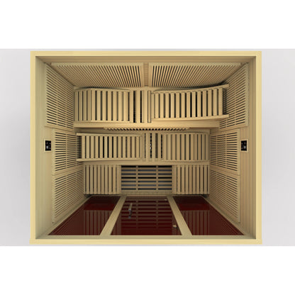 Front view of the Dynamic Monaco Elite 6-Person Ultra Low EMF FAR Infrared Sauna (DYN-6996-01 Elite) – ultra low EMF infrared sauna