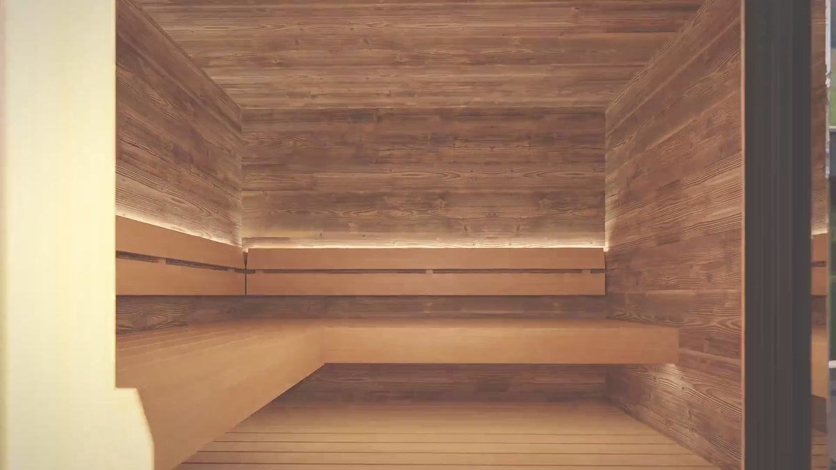 Inside the ThermaSol Fortis, bench levels and cove lighting