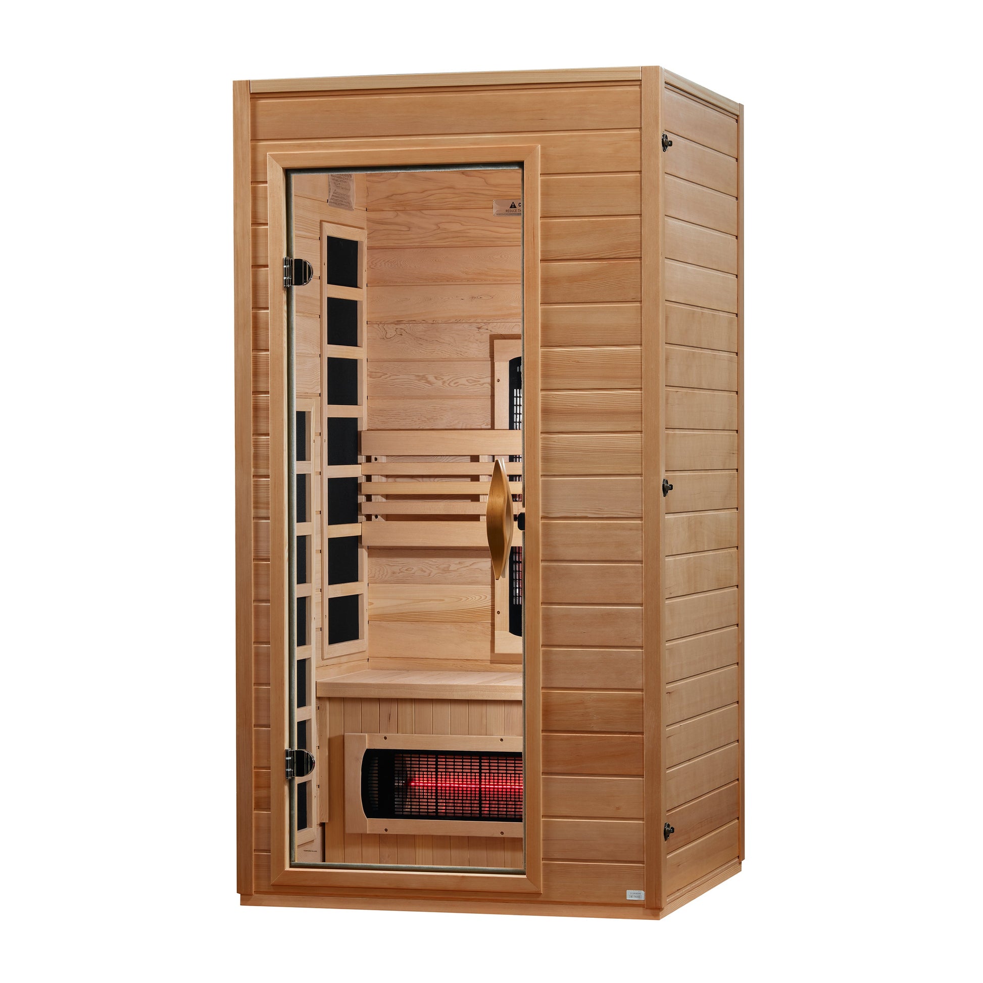 Right side view of the Dynamic Martin 1-2-Person Full Spectrum Near Zero EMF FAR Infrared Sauna (DYN-6006-03 FS) – full spectrum infrared sauna