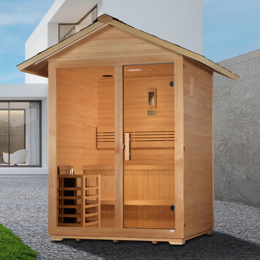 Golden Designs Arlberg 3-Person Traditional Outdoor Sauna | Canadian Hemlock