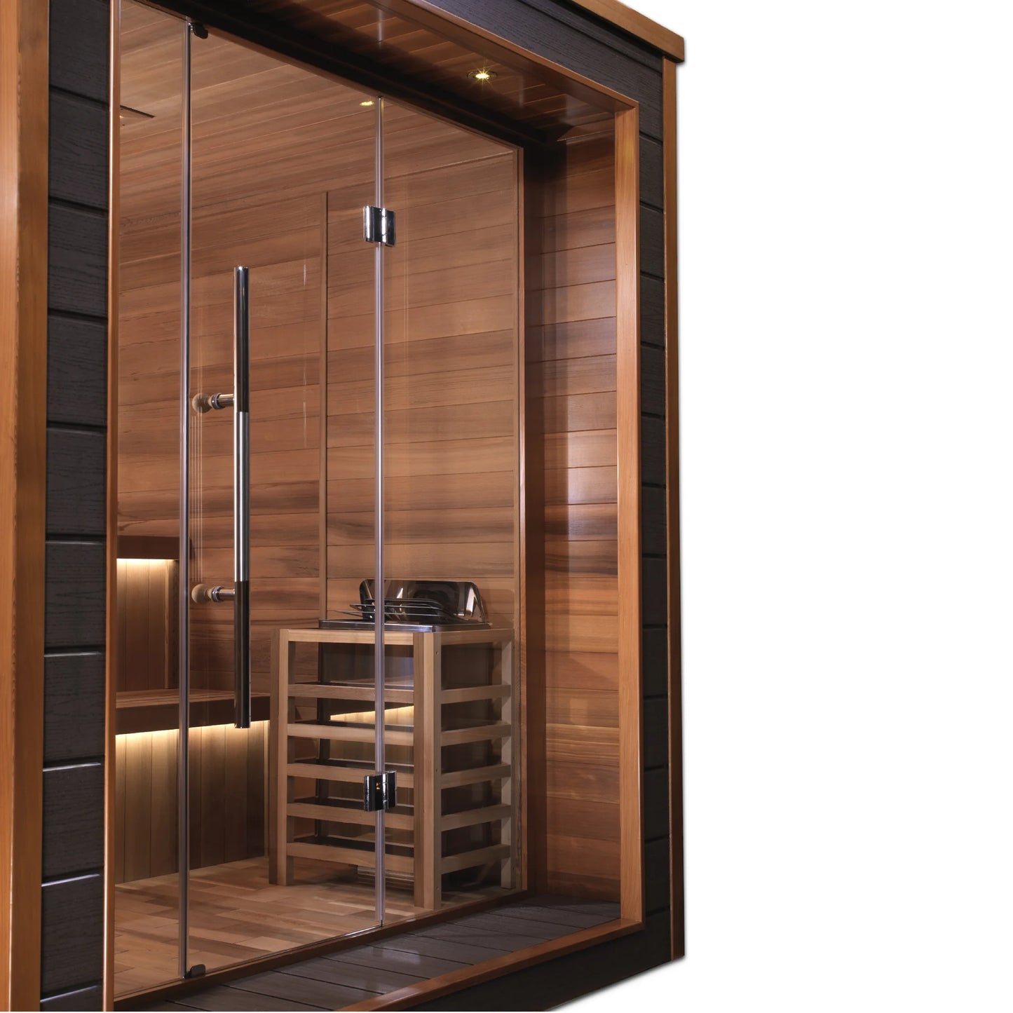 Front view 4 of the Golden Designs Bergen 6-Person Traditional Outdoor Sauna (GDI-8206-01) – traditional steam sauna