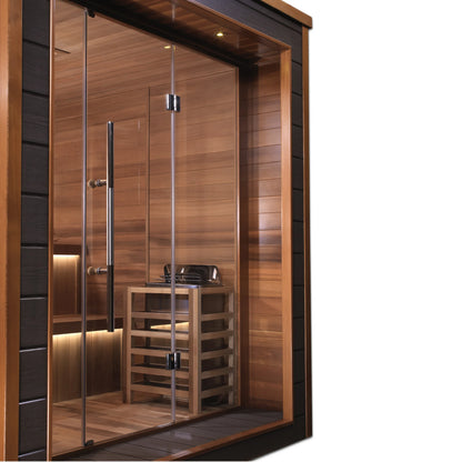 Front view 4 of the Golden Designs Bergen 6-Person Traditional Outdoor Sauna (GDI-8206-01) – traditional steam sauna