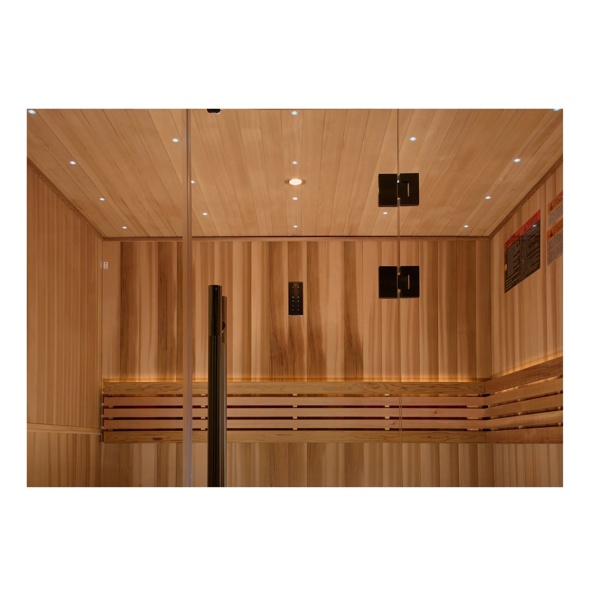Exterior view 2 of the Golden Designs Copenhagen 3-Person Traditional Indoor Sauna (GDI-7389-02) – traditional steam sauna