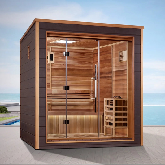 Golden Designs Drammen 3-Person Traditional Outdoor Sauna | Canadian Red Cedar