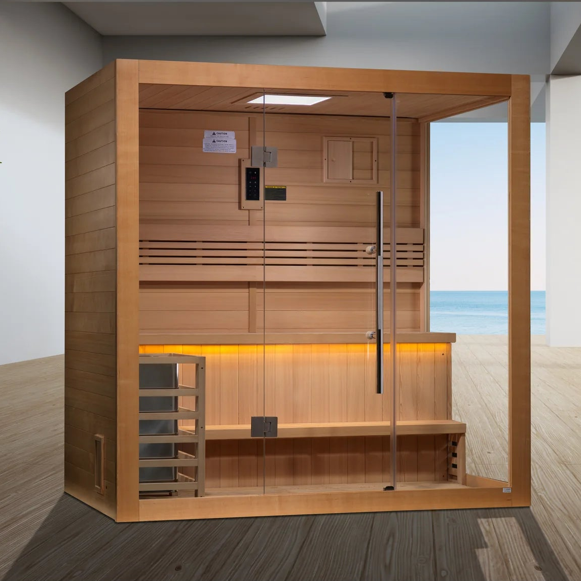 Golden Designs Forssa 3-Person Traditional Indoor Sauna | Canadian Hemlock