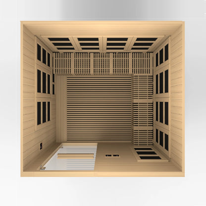 Front view 7 of the Golden Designs Catalonia 8-Person Near Zero EMF FAR Infrared Sauna (GDI-6880-02) – near zero EMF infrared sauna