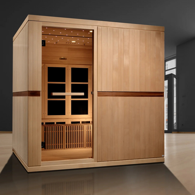 Golden Designs Catalonia 8-Person Near Zero EMF FAR Infrared Sauna | Canadian Hemlock