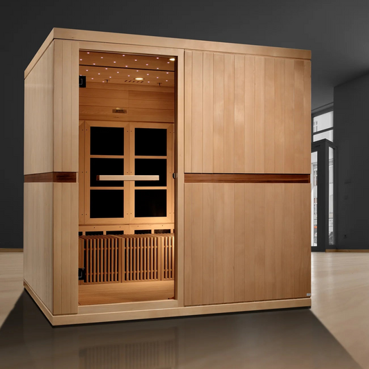 Golden Designs Catalonia 8-Person Near Zero EMF FAR Infrared Sauna | Canadian Hemlock