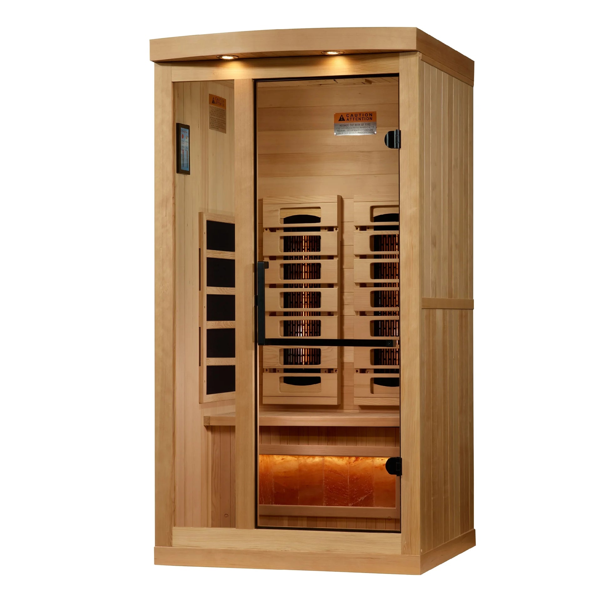 Front view 2 of the Golden Designs 1-2-Person Full Spectrum Near Zero EMF FAR Infrared Sauna (GDI-8010-03) – full spectrum infrared sauna
