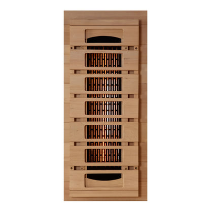 Carbon far infrared heater panel of the Golden Designs 2-Person Full Spectrum Near Zero EMF FAR Infrared Sauna (GDI-8020-03) – full spectrum infrared sauna