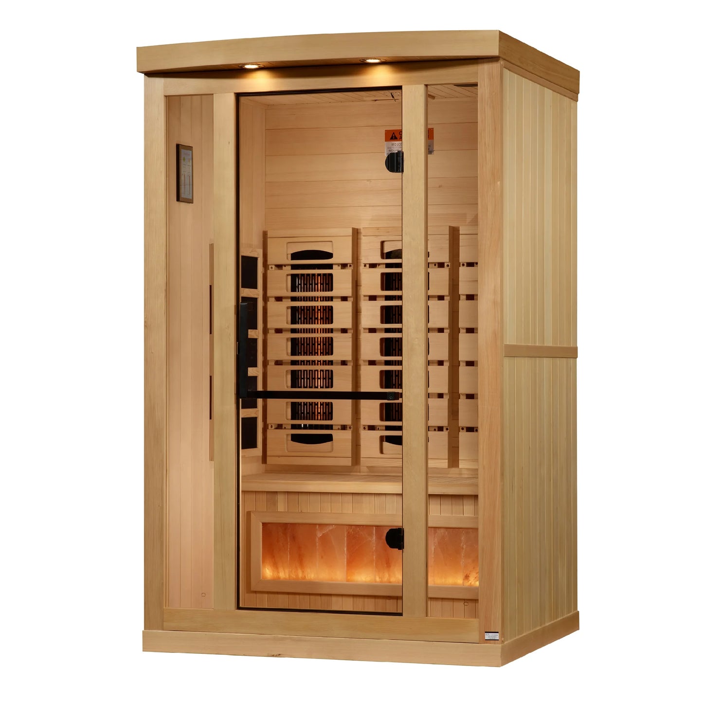 Front view 2 of the Golden Designs 2-Person Full Spectrum Near Zero EMF FAR Infrared Sauna (GDI-8020-03) – full spectrum infrared sauna