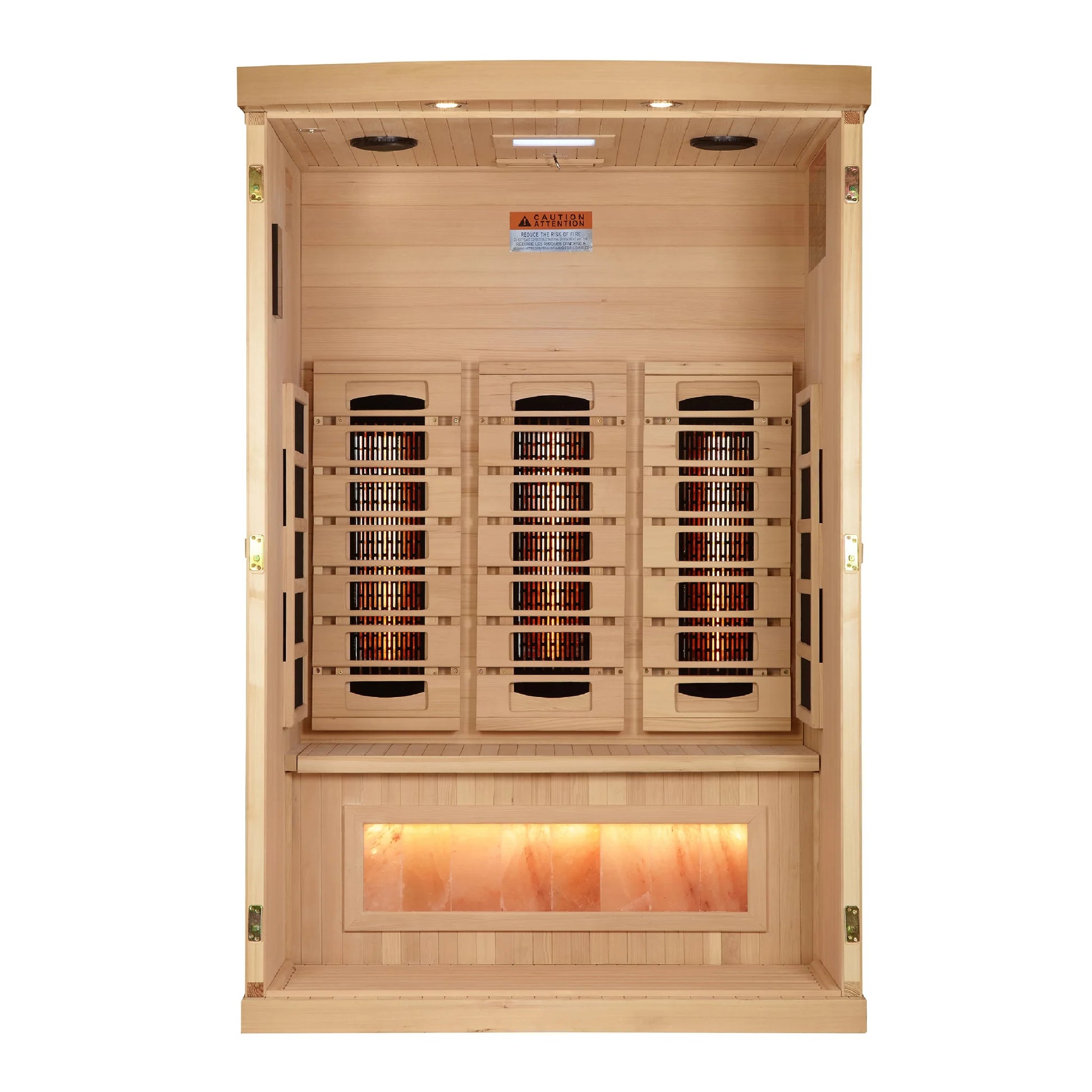 Front view 4 of the Golden Designs 2-Person Full Spectrum Near Zero EMF FAR Infrared Sauna (GDI-8020-03) – full spectrum infrared sauna