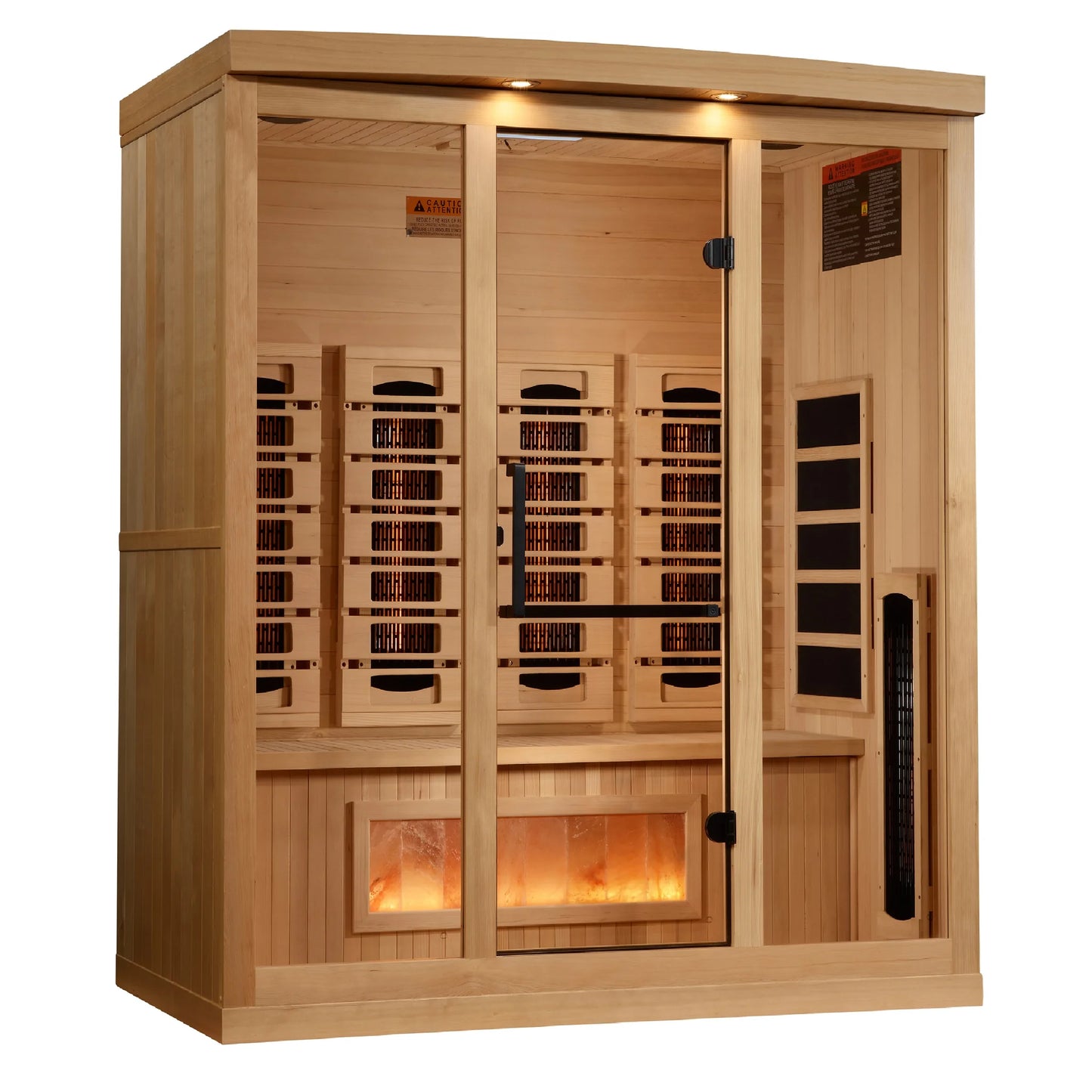 Front view 3 of the Golden Designs 4-Person Full Spectrum Near Zero EMF FAR Infrared Sauna (GDI-8040-03) – full spectrum infrared sauna