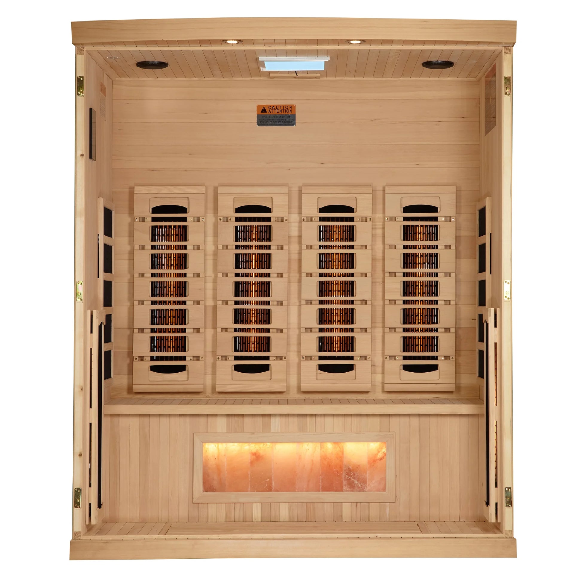 Front view 4 of the Golden Designs 4-Person Full Spectrum Near Zero EMF FAR Infrared Sauna (GDI-8040-03) – full spectrum infrared sauna