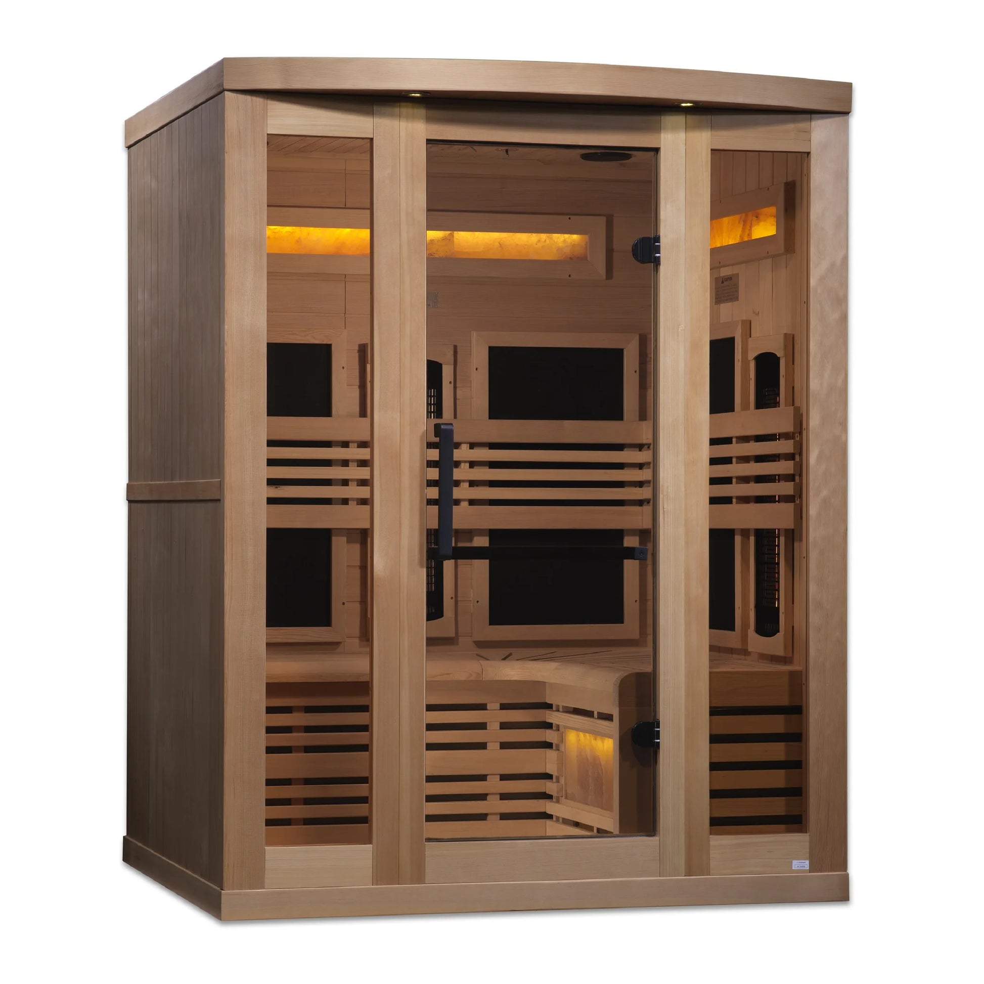 Front view 3 of the Golden Designs 3-Person Full Spectrum Near Zero EMF FAR Infrared Sauna (GDI-8230-01) – full spectrum infrared sauna
