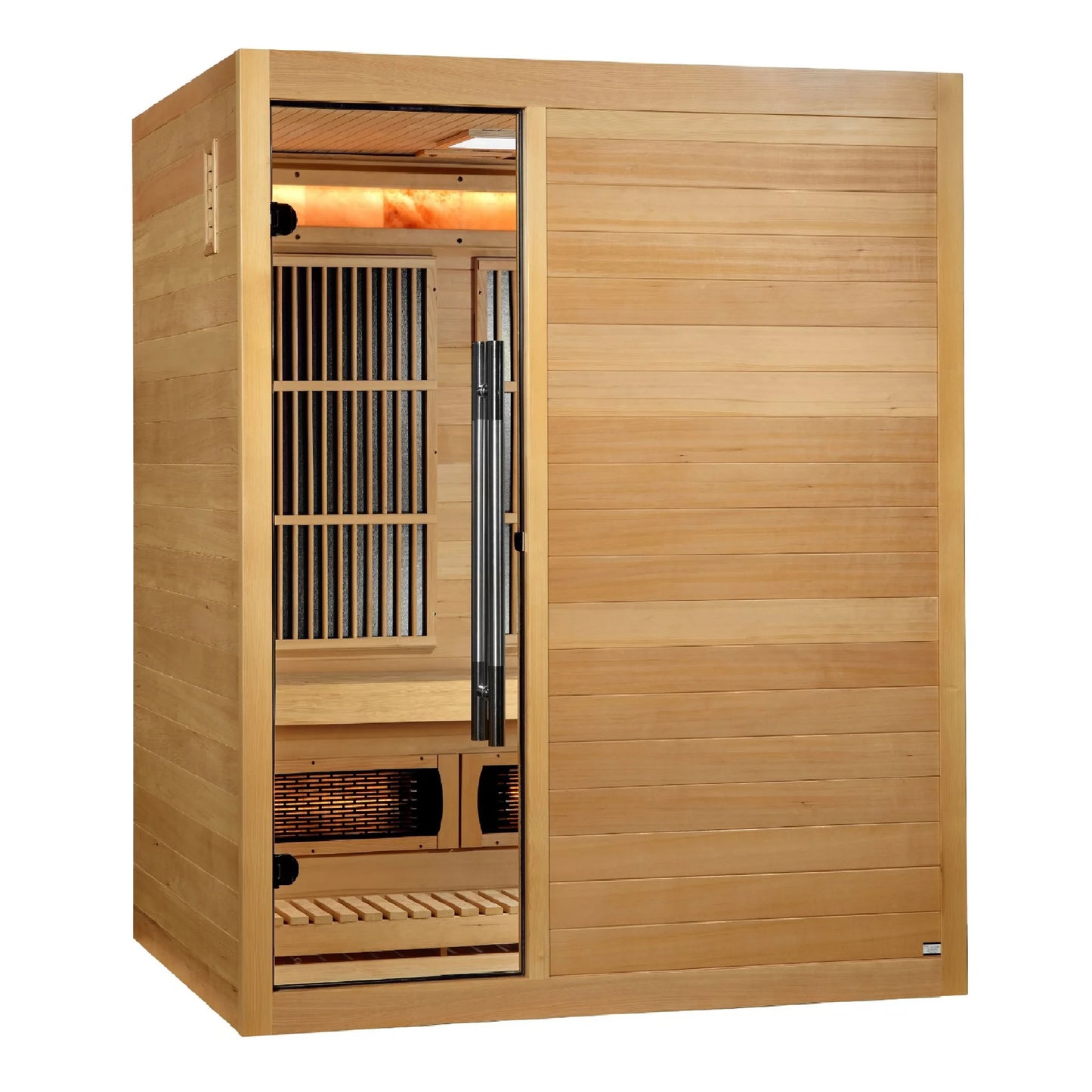 Exterior view 5 of the Golden Designs 2025 Soria 3-Person Hybrid Indoor Sauna (GDI-8330-01) – full spectrum infrared sauna