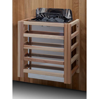Harvia wall-mounted sauna stove of the Golden Designs 2025 Soria 3-Person Hybrid Indoor Sauna (GDI-8330-01) – full spectrum infrared sauna
