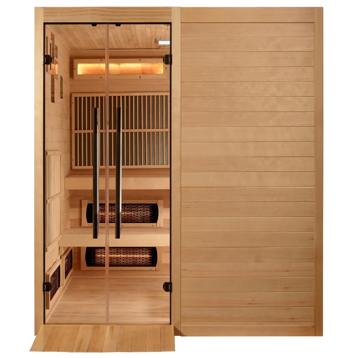 Exterior view 2 of the Golden Designs 2025 Toledo 6-Person Hybrid Indoor Sauna (GDI-8360-01) – full spectrum infrared sauna