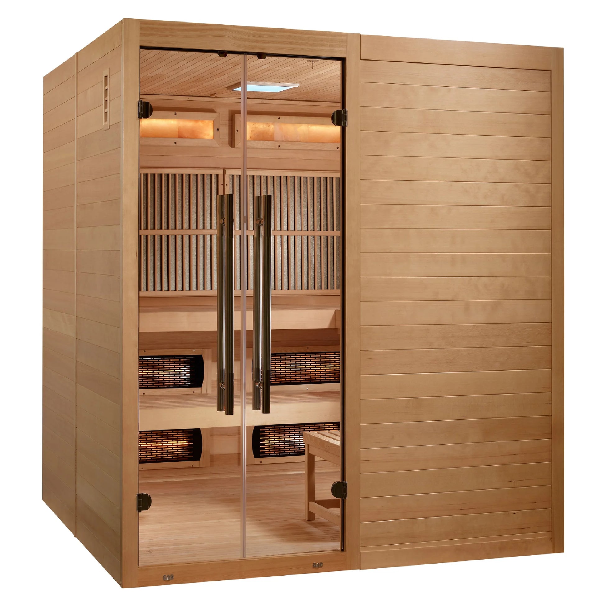 Exterior view 3 of the Golden Designs 2025 Toledo 6-Person Hybrid Indoor Sauna (GDI-8360-01) – full spectrum infrared sauna