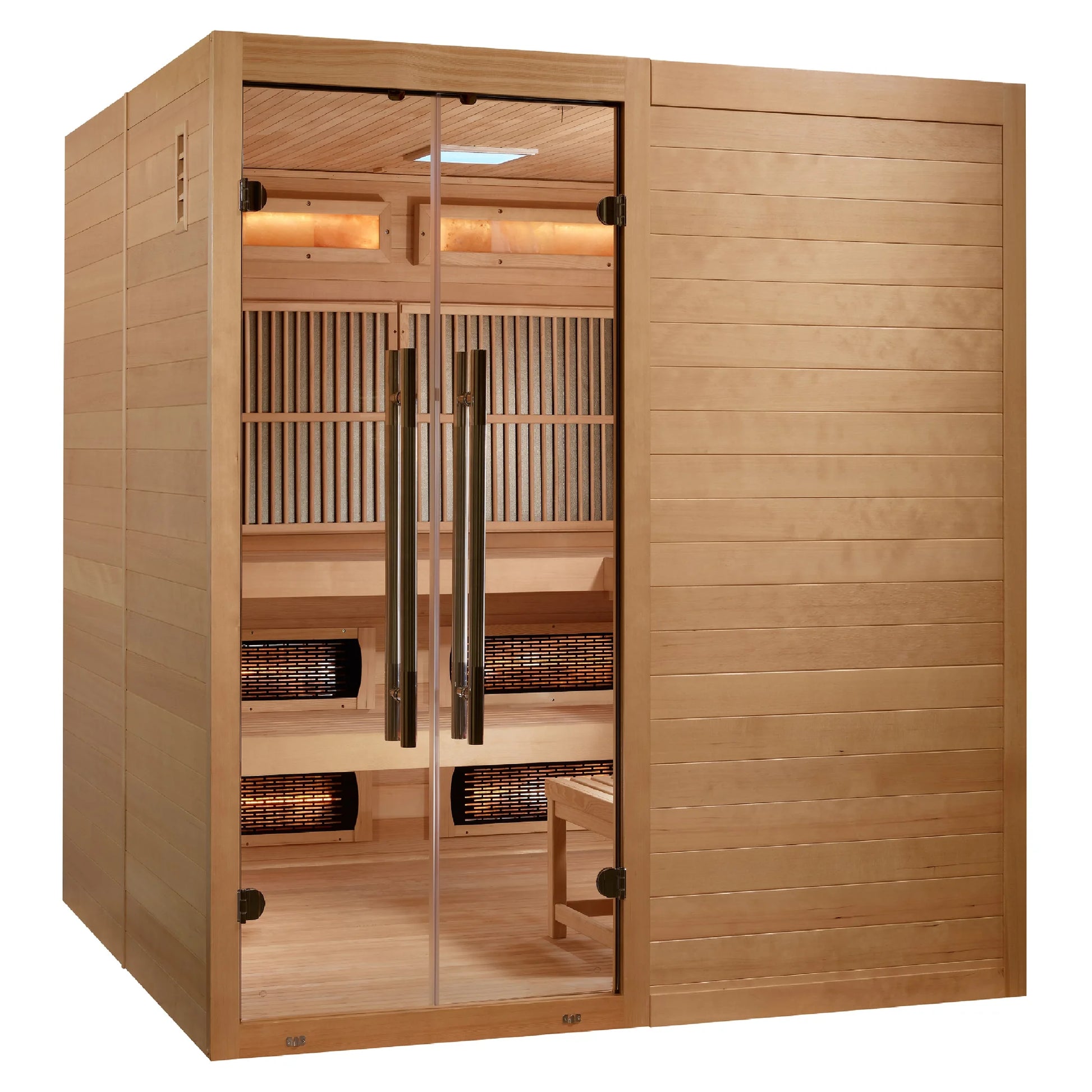 Exterior view 4 of the Golden Designs 2025 Toledo 6-Person Hybrid Indoor Sauna (GDI-8360-01) – full spectrum infrared sauna