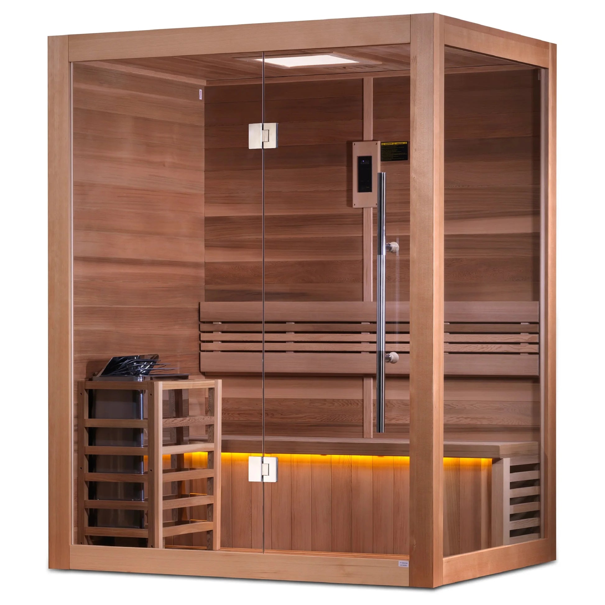 Angle view 2 of the Golden Designs Hanko 2-Person Traditional Indoor Sauna (GDI-7202-01) – traditional steam sauna