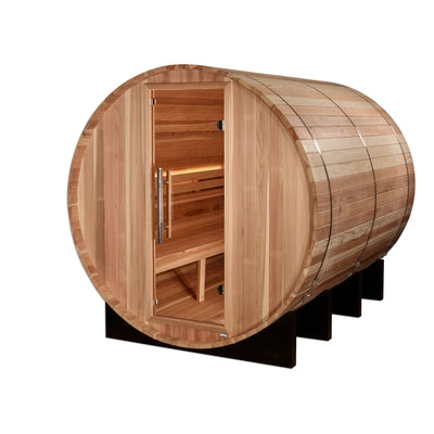 Golden Designs Klosters 6-Person Outdoor Traditional Barrel Sauna | Pacific Cedar