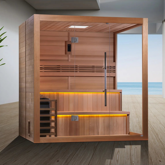 Golden Designs Kuusamo 6-Person Traditional Indoor Sauna | Canadian Hemlock