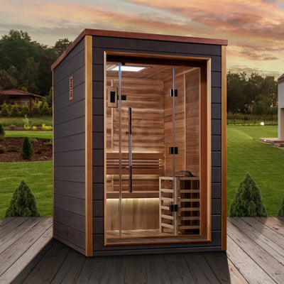 Golden Designs Narvik 2-Person Traditional Outdoor Sauna | Canadian Red Cedar