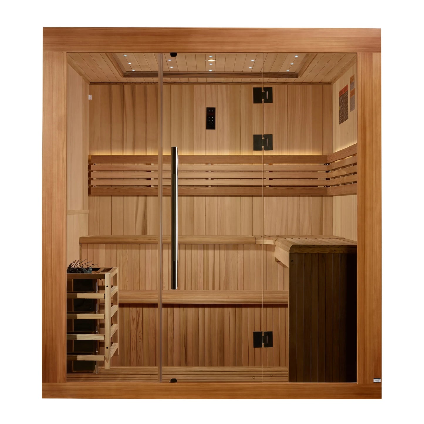 Exterior view of the Golden Designs Osla 6-Person Traditional Indoor Sauna (GDI-7689-02) – traditional steam sauna