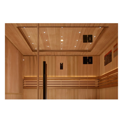 Exterior view 2 of the Golden Designs Osla 6-Person Traditional Indoor Sauna (GDI-7689-02) – traditional steam sauna