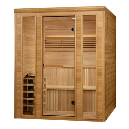Exterior view 3 of the Golden Designs Engelberg 4-6 Person Traditional Steam Sauna (GDI-7060-01) – traditional steam sauna