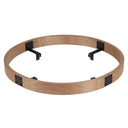 Harvia SASPO240 safety railing in heat-treated birch with black steel mounts, studio photo on white