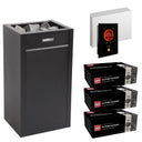 Harvia Virta HL80E sauna heater package with Fenix FX45 control: the HL80E heater, Fenix FX45 control panel and power unit, and three boxes of AC3000 stones