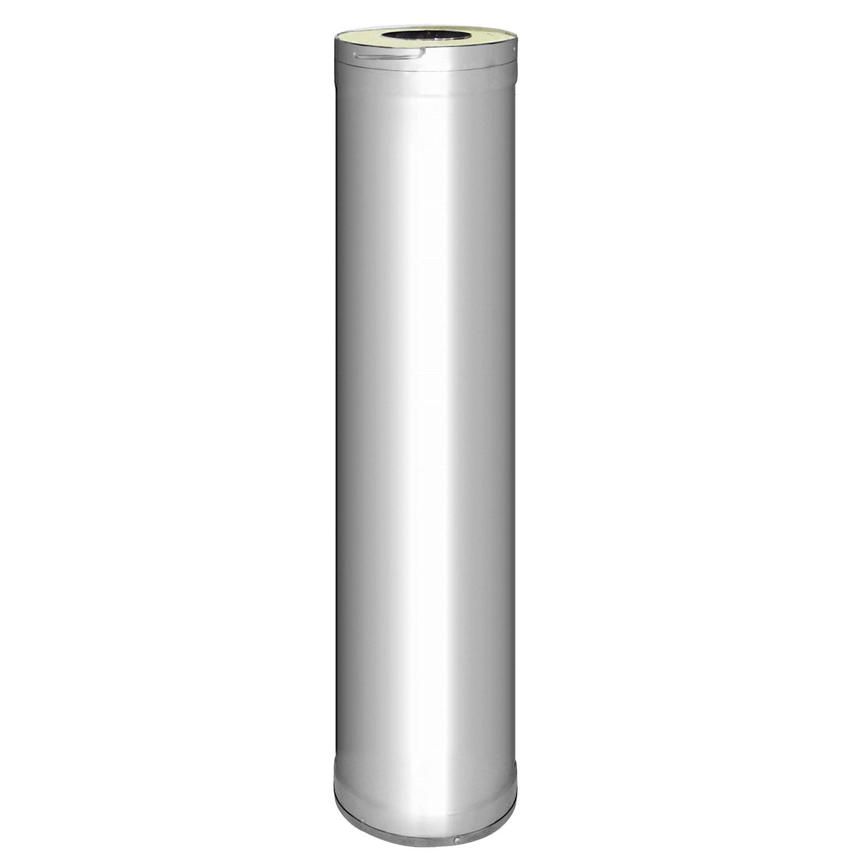Harvia WHP1000 1000 mm chimney extension section in stainless steel, studio photo on white